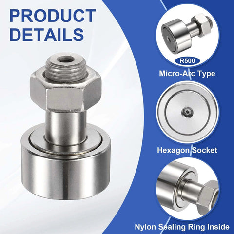 ✝️ 3Pcs Cam Follower Track Runner Bearings CF16/KRV35 X Needle Roller Stud Track Bearing, hexagon socket detail view