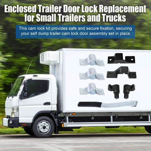 Cam Lock Door Assembly Kit For Dump Trailers And Trucks, Black Coated Rust-Resistant Finish, Heavy Duty Steel Construction