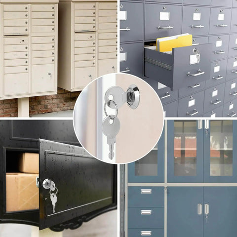 3/4 Inch Cam Lock Set Keyed Alike for Cabinets and Drawers Includes 2 Locks and Keys Durable Zinc Alloy Construction