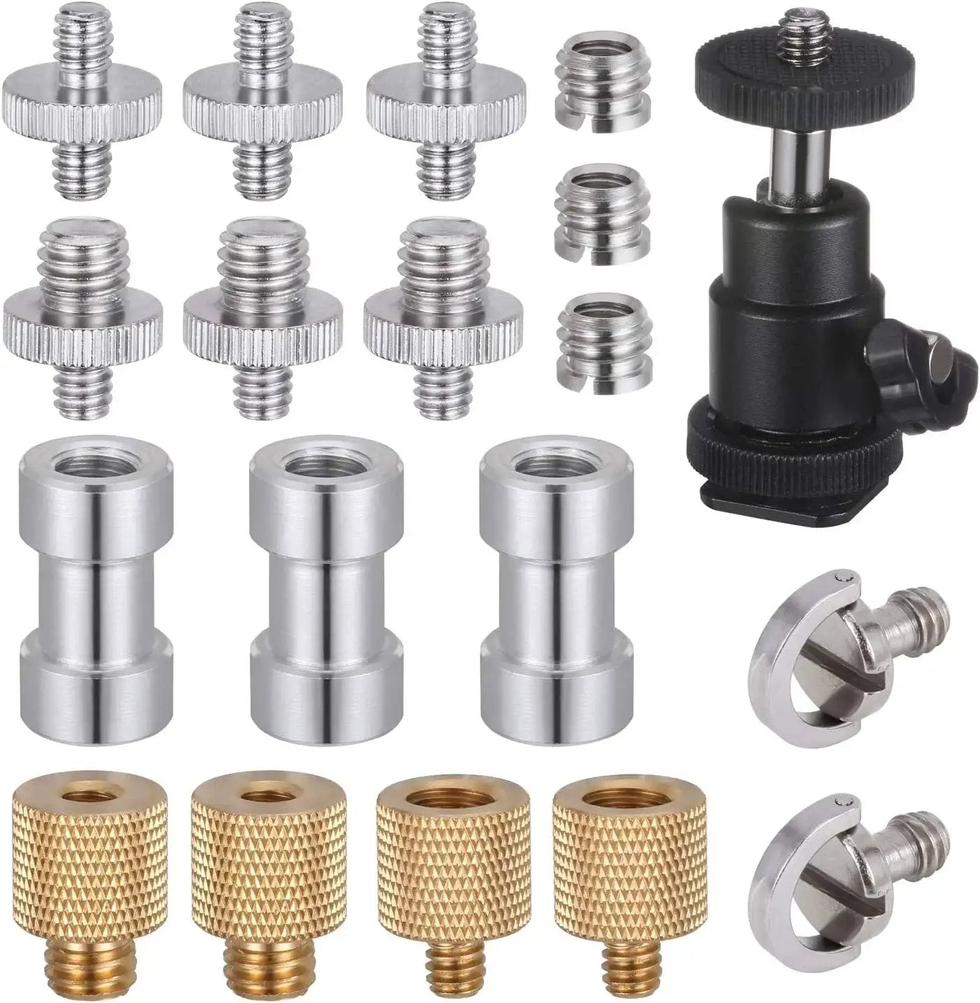 Camera Screw Adapter Kit 19 Pcs Quarter Inch And Three...