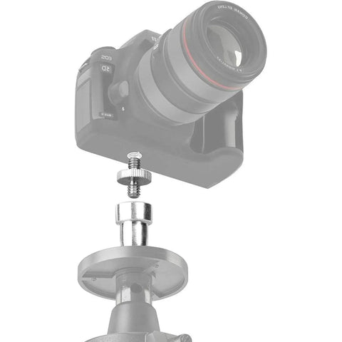 Twenty Two Piece Camera Screw Adapters Kit With Reducer Bushings And Various One Quarter Inch To Three Eighths Inch Connections in use