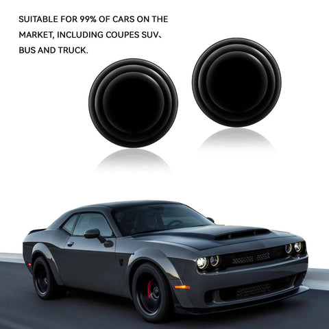 Car Door Shock Absorber Kit With Silicone Edge Guards And Anti Slam Cushions, Universal Buffer Silencers, black car front view