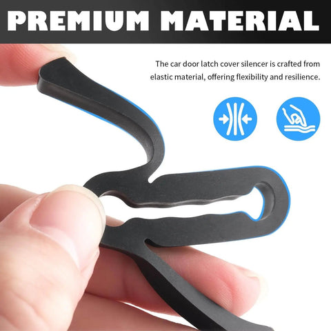Close-up of elastic car door latch cover from 4 Pack Car Door Shock Absorbers With Force-Dissipating Arm Upgrade, showing flexibility.