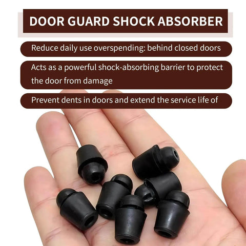 Hand holding 10 Pack Car Door Shock Absorber Cushions, Rubber Door Damper Pads For Quiet Close, No More Slam, Universal Fit