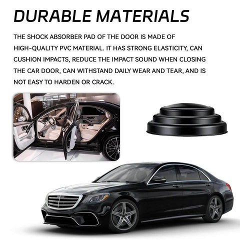 Car Door Shock Absorber Kit With Silicone Edge Guards And Anti Slam Cushions, shown in black, highlights material durability.