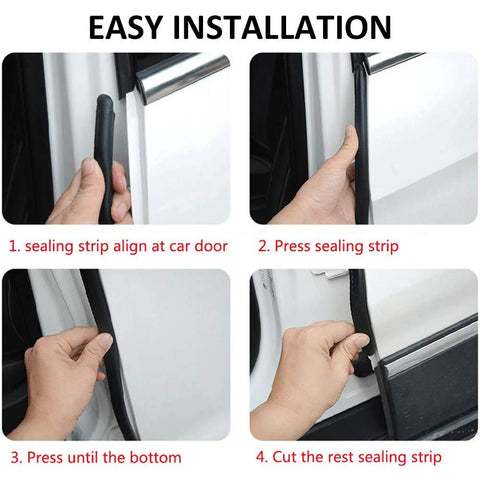 VUAOHIY automotive weather stripping door seal being installed on a car door; 20 ft rubber gasket with side bulb