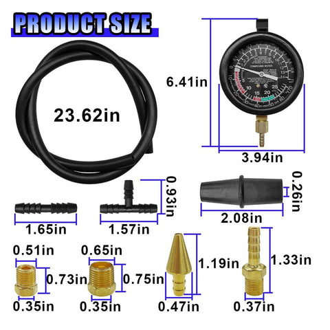 ABN Carburetor Intake Manifold Vacuum Fuel Pump Pressure Tester Gauge Test Kit e ABN Carburetor Intake Manifold Vacuum Fuel Pump Pressure Tester Gauge Test Kit e