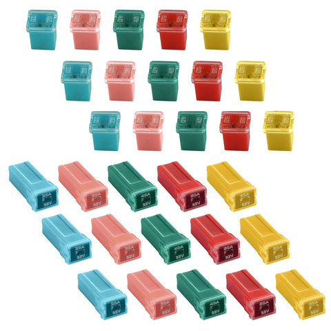 Go To Car Fuses Assortment Kit With 30 Pieces Of Standard And Low Profile Micro Cartridge Fuses For Cars Trucks SUVs And RVs Color Coded