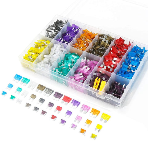 Ultimate Car Fuse Kit With 680 Mini Fuses 520 Standard Fuses And 132 Micro Fuses With Puller For RV Camper Truck Motorcycle Yacht 11 Amp Sizes
