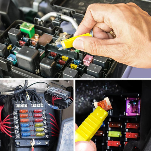 Installing a fuse from the DIY Ready Car Fuses Kit 372 Piece Assortment With Standard Mini Low Profile Mini And Micro2 Blade Fuses