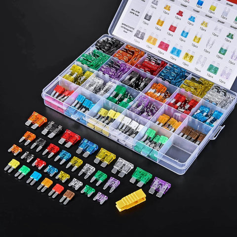 DIY Ready Car Fuses Kit 372 Piece Assortment With Standard Mini Low Profile Mini And Micro2 Blade Fuses