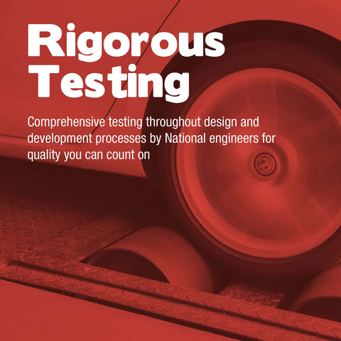Close-up of a vehicle wheel on a testing machine showcasing rigorous testing.