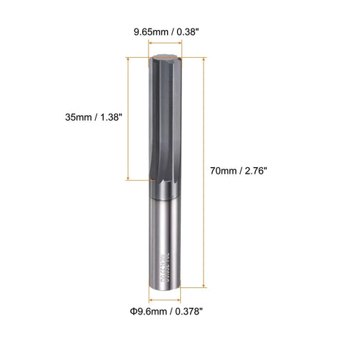 Carbide Chucking Reamer 0.38 Inch Diameter Straight Flute Straight Shank For Metal Lathe CNC Machining Centers