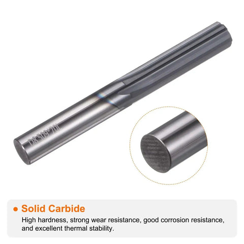 Carbide Chucking Reamer 0.335 Inch Diameter Straight Flute Straight Shank Tool For Metal Shop Pros, uncoated black by HARFINGTON