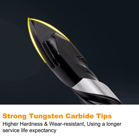 Close-up of Carbide Masonry Drill Bit Set 1/8 to 1/2 Inch For Concrete Tile Brick Cement - 10 Pack showing tungsten carbide tip