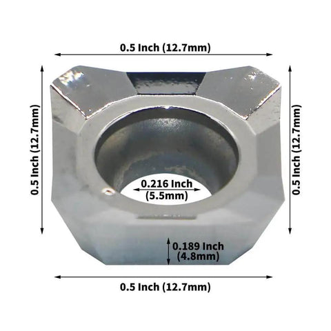 Close-up of carbide insert showing dimensions for Pro Grade 3.15 Inch Face Milling Cutter Set Aluminum KM12 80mm CNC End Milling Cutter