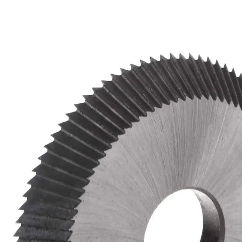 Precision key cutting blade for universal horizontal key machines and disk cutters, delivering clean, accurate copper key cuts with a dense tooth pattern; outer 60mm, inner 16mm, 6mm thick, ideal for locksmith projects.