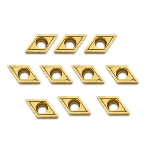 Ten Pack DCMT11T304 Carbide Lathe Turning Milling Inserts DCMT3251 For CNC Lathe Holder Blades Multilayer Coated Long Tool Life Fast Cutting