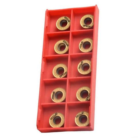 10 Pcs RPMT1204 M C DP5320 Carbide Round Milling Inserts for High Speed CNC Milling Indexable Toolholding Replacement in packaging