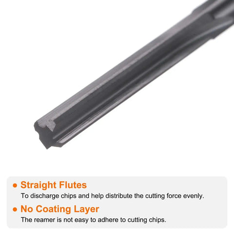 Close-up of Carbide Chucking Reamer 0.156 Inch Straight Flute Straight Shank CNC Tool For Metal Lathes And Machining Centers