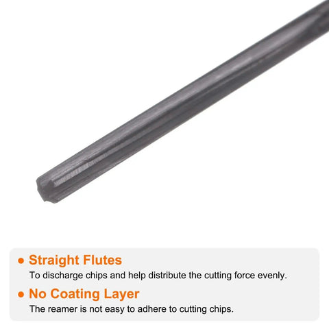 Close-up of Carbide Chucking Reamer 0.0795 Inch Dia 2.019 mm Straight Flute Straight Shank CNC Machining Center Tool