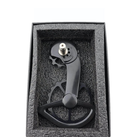 Pulley Road Bike Carbon Fiber Ceramic Bearing Guide Wheel Rear Wheel Suitable for Gearbox (Color: R8000 Black, Size: CS Logo) in package