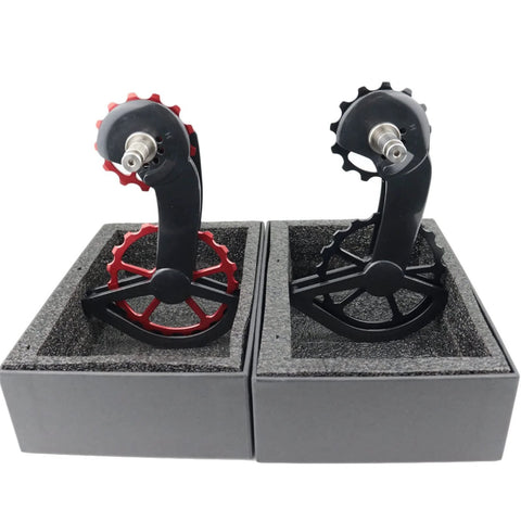 Pulley Road Bike Carbon Fiber Ceramic Bearing Guide Wheel Rear Wheel Suitable for Gearbox ( Color : R8000 Black , Size : CS Logo )