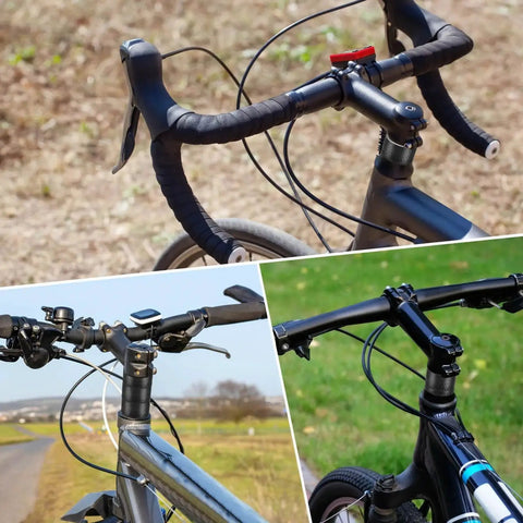 Eleven Piece Carbon Fiber Headset Spacers For One And One Eighth Inch Stems in use on MTB and road bike handlebars