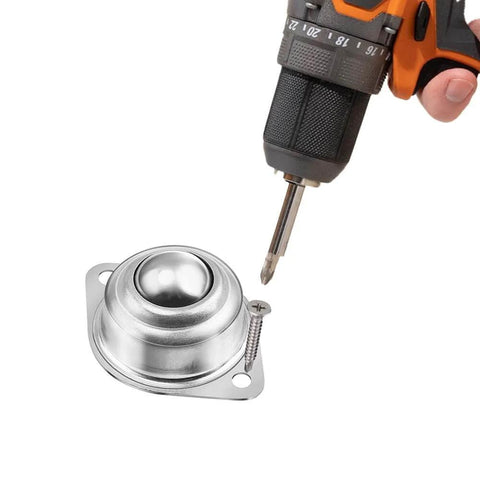 Installing 40 Pcs 1 Inch Carbon Steel Round Ball Transfer Units Universal Ball Casters for Conveyors with a drill, 400 lb Load
