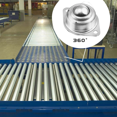 40 Pcs 1 Inch Carbon Steel Round Ball Transfer Units Universal Ball Casters for Conveyors Roller Stands and Transmission Systems
