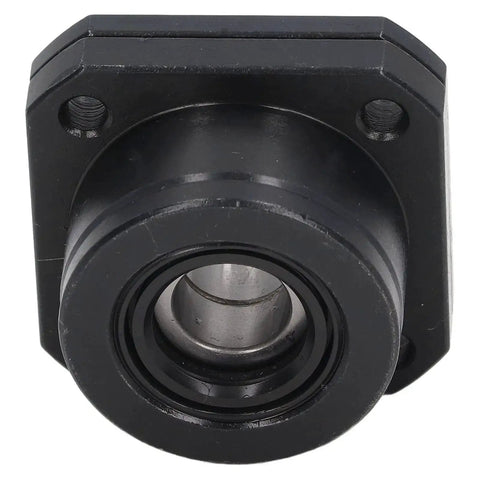 Front view of Ball Screw End Support Bearing Block Carbon Steel 12mm Inner Diameter for SFU1604 SFU1605 SFU1610 with black finish