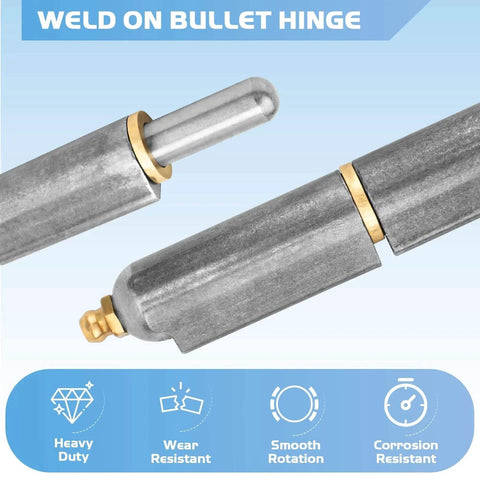 Close-up of 4 Pcs 4 Inch BBQ Smoker Bullet Weld On Hinges Heavy Duty Weldable Carbon Steel Barrel Hinges with smooth rotation