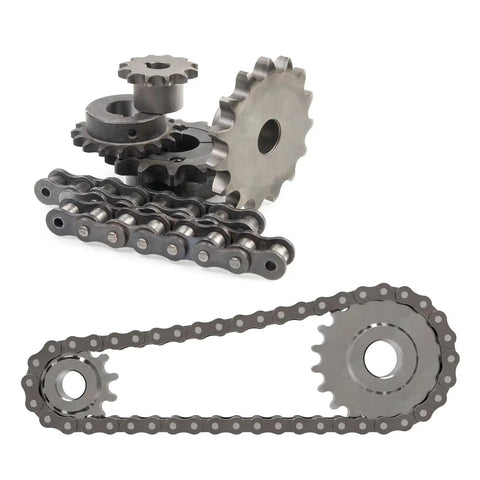 14 Tooth Chain Sprocket B Type For One And Half Inch Bore Single Strand Carbon Steel With Keyway And Set Screws Black Oxide Finish