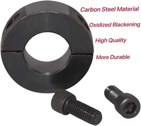 Carbon steel component with oxidized blackening finish and two bolts for durability and quality.