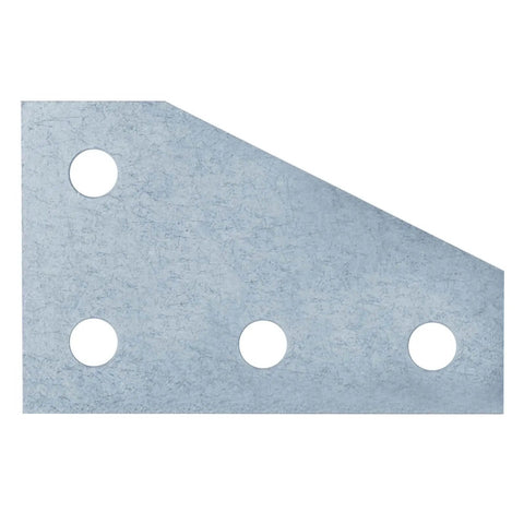 Durable carbon steel 4-pc flat plate fittings for 1-5/8 inch strut channel, 4-hole corner gusset brackets with 7/32 inch thickness and electro-galvanized finish