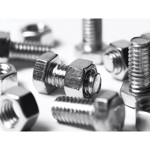 Close-up of 200Pcs Hex Bolts And Nuts Set Assortment Kit Carbon Steel Hardware Screws 7 Sizes One Quarter Twenty To Three Inches