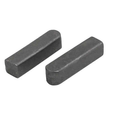 16Mm By 4Mm By 4Mm Carbon Steel Key Stock Keystock Gray 14 Pack, two pieces, showing undersized tolerance for loose fit in keyways
