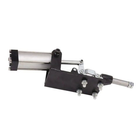 Side view of Metal Pneumatic Toggle Clamp With Auto Control Industrial Air Clamp in Carbon Steel for Efficient Production.