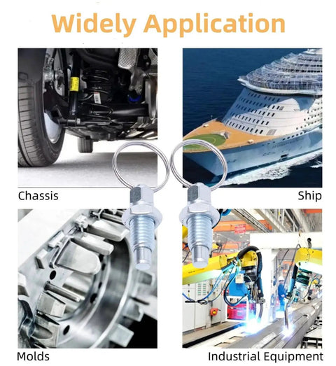 Carbon Steel Pull Ring Indexing Plungers Set Of Six With Retractable Spring Mechanism And Quick Release Pins Widely Used in Industry