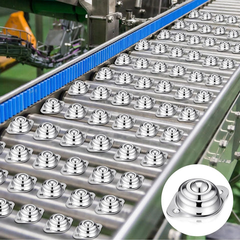 30 Pcs Roller Ball Transfer Bearings Set In Carbon Steel For Universal Casters And Conveyor Roller Stand Applications on conveyor