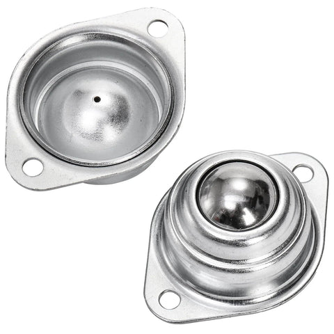 20 Pack 1 Inch Roller Ball Transfer Bearings Carbon Steel Swivel Casters Two Hole Screw Mounted Units for Conveyors