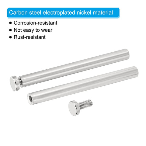 20 Pcs One Quarter Inch Sign Standoff Screws, 30mm Stainless Steel Nickel Plated Wall Mounting Hardware, corrosion-resistant