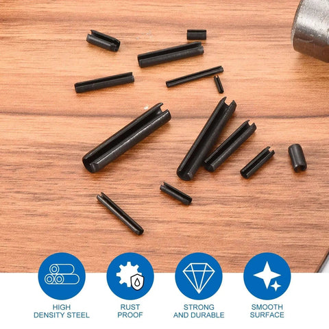 25Pcs 3/32" x1/2" Slotted Spring Pins Carbon Steel Split Expansion Pin Roll Pin Assortment for Home Improvement Automotive