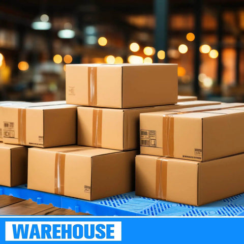 Six Pack Plastic Pallets For Basement Storage HDPE Waterproof Grid Ventilation Floor Pallets holding boxes in a warehouse