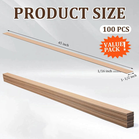 100 Cardboard Drywall Shims Wallet Shims For Butt Joints And Leveling Baseboards Flush Out Bullnose Corner Adaptors And Straighten Uneven Wall Studs Or Joists Forty Five By One And One Half By One Sixteenth Inch shown in value pack with product size dimensions.