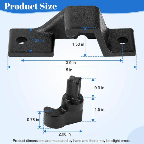 Trailer Cam Lock Assembly For Cargo Trailer Double Door Keeper Kit Replace Cam Rod Rear And Side Door Retainers in Upper Left and Lower Right Corners Set of Four Components with size dimensions