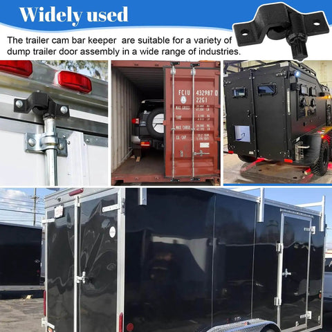 Trailer Cam Lock Assembly For Cargo Trailer Double Door Keeper Kit installed on various trailers and doors