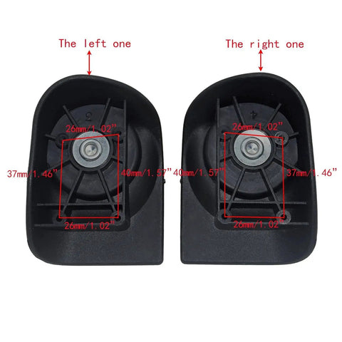 Carry On Travel Suitcase Spinner Wheels Replacement Left And Right Caster With Screws And Tool 2 Pcs Black Wear Resistant Plastic Upgrade