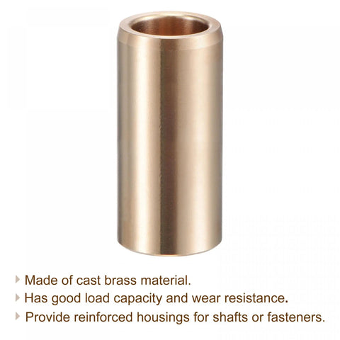Cast Brass Self Lubricating Sleeve Bearing 10mm Bore 14mm Outer Diameter 30mm Length High Temperature Wear Resistant