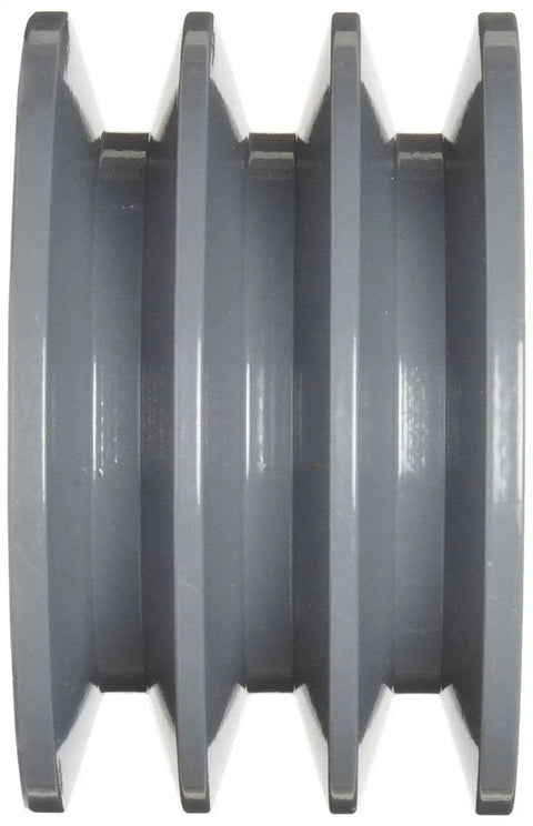 Side view of Classical V Belt Sheave for B Belt Section with Three Grooves in Cast Iron, 9.75 Inch Outer Diameter, SK Bushing Required